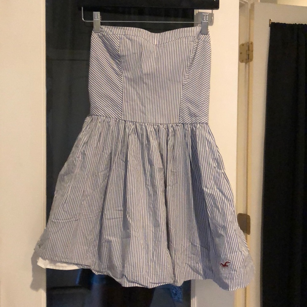 hollister striped strapless dress